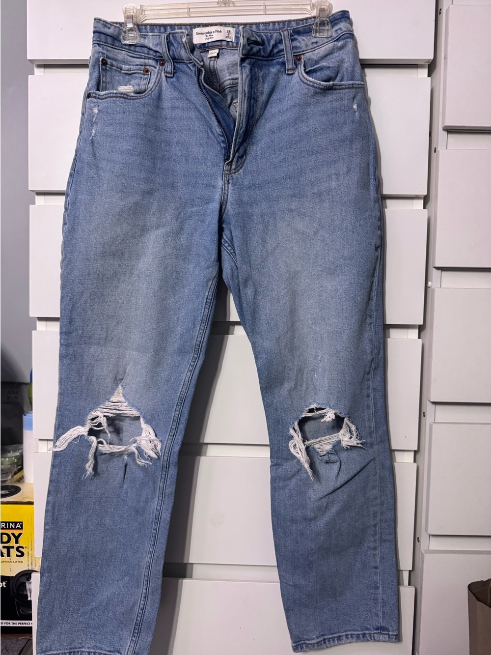 Abercrombie & Fitch Light Blue High Rise Mom Jeans